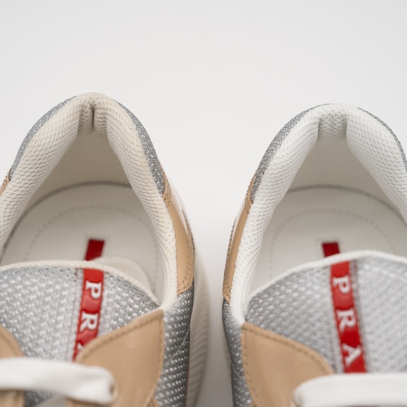 size 8uk 9 US Prada America's Cup sneakers Patent leather technical fabric Beige - Picture 10 of 15